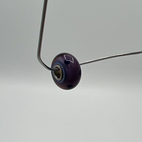 Trollbeads 925 Glass Purple Single Bead Charm - Picture 2 of 5